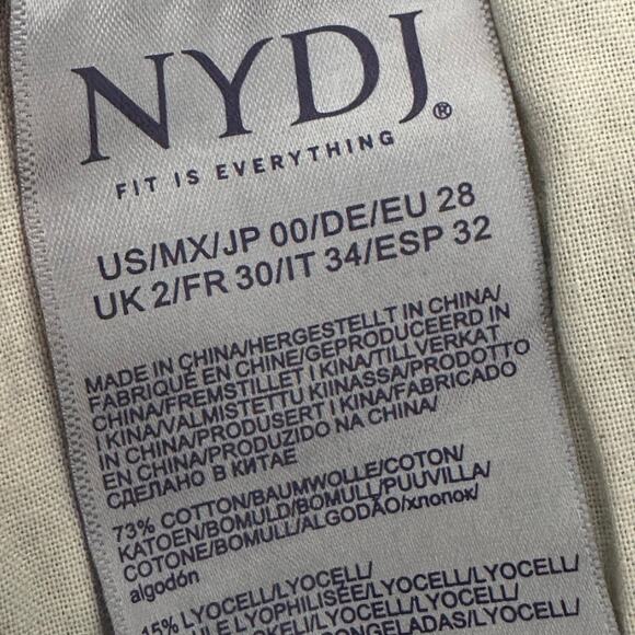 NYDJ Wide Leg Pedal Pusher Jeans Womens SIZE 00 BLACK Stretch NWOT - Picture 6 of 8